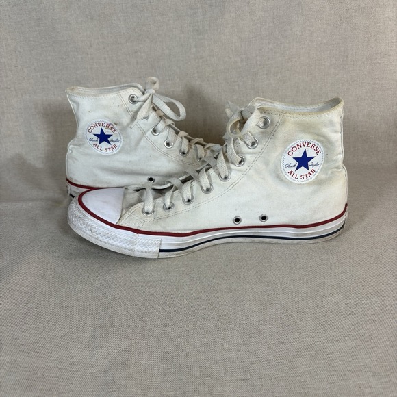 Converse Chuck Taylor High Top Shoes Men's Size 9.5 Women's 11.5 White Canvas - Picture 1 of 8